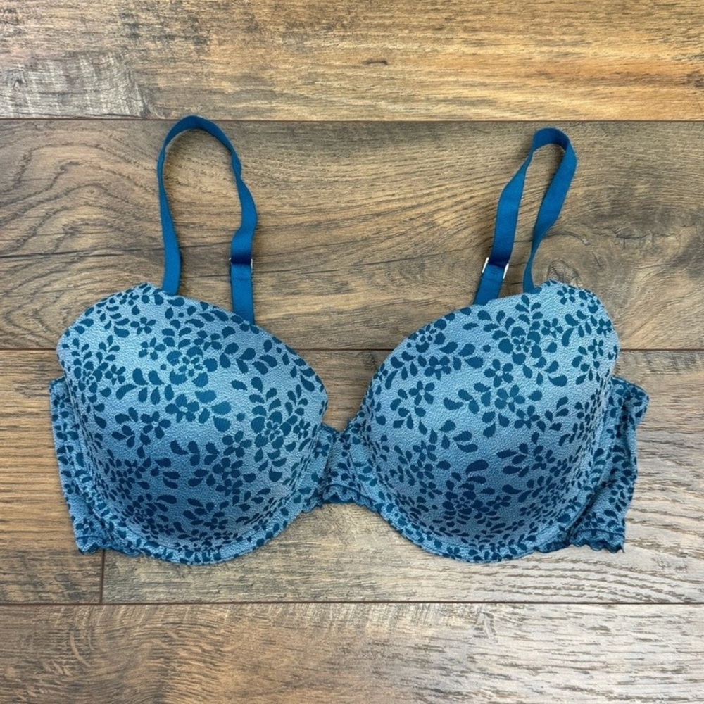 Adore Me Blue Floral Bra